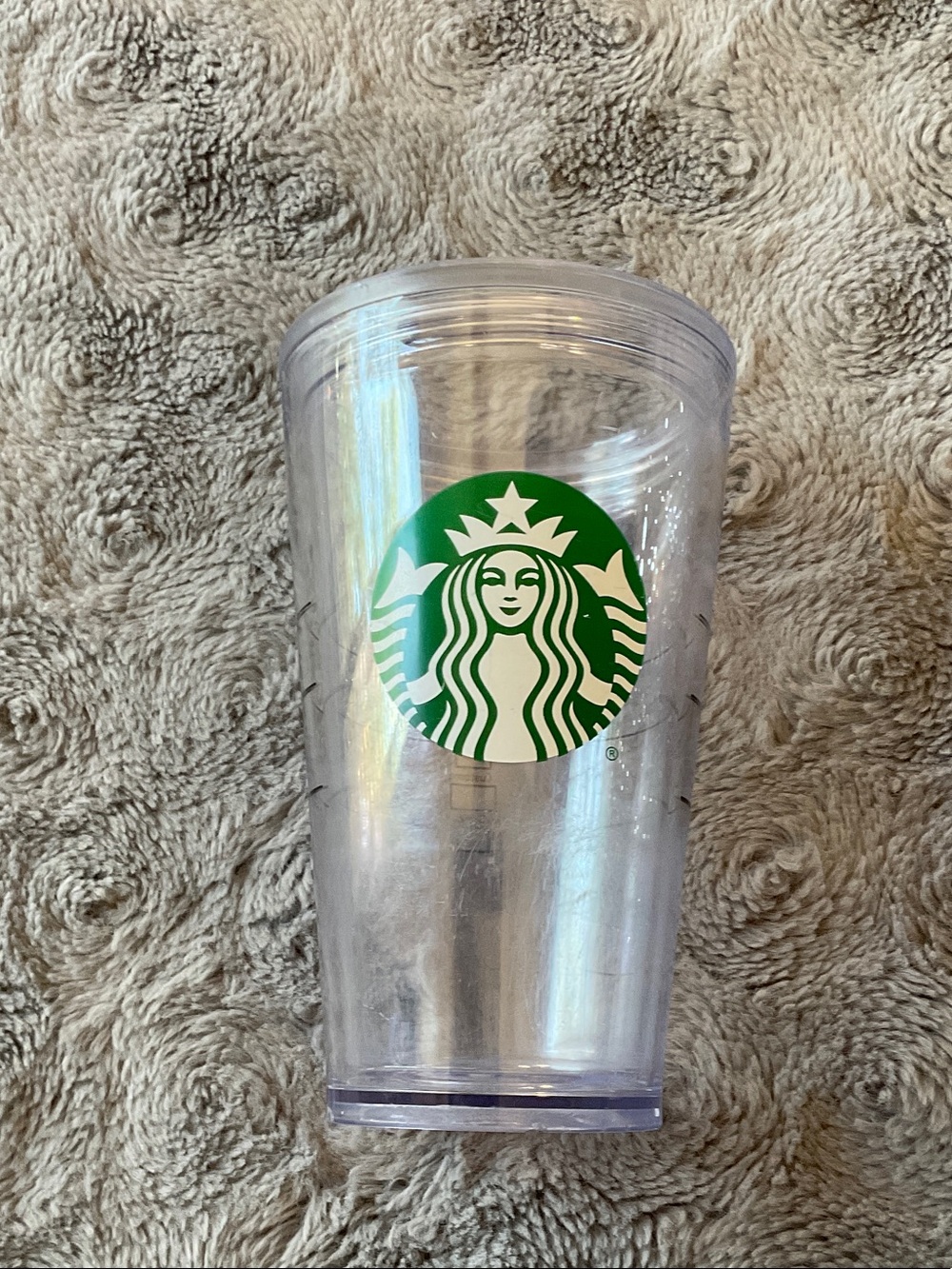 Starbucks Clear Plastic Tumbler with Green Siren Logo
